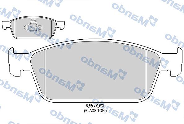 Mando MBF015284 - Тормозные колодки, дисковые, комплект autospares.lv