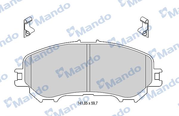 Mando MBF015288 - Тормозные колодки, дисковые, комплект autospares.lv