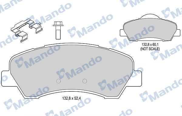 Mando MBF015283 - Тормозные колодки, дисковые, комплект autospares.lv