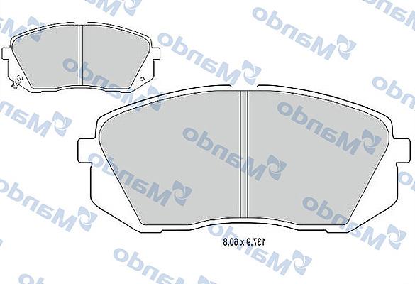 Mando MBF015235 - Тормозные колодки, дисковые, комплект autospares.lv