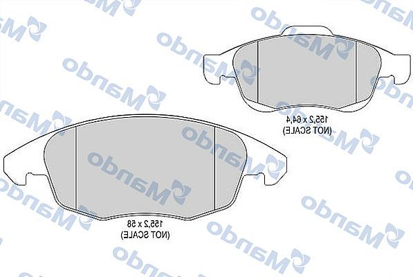 Mando MBF015509 - Тормозные колодки, дисковые, комплект autospares.lv