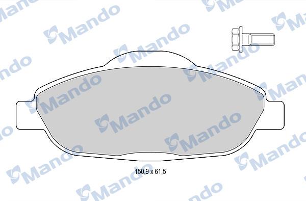 Mando MBF015237 - Тормозные колодки, дисковые, комплект autospares.lv