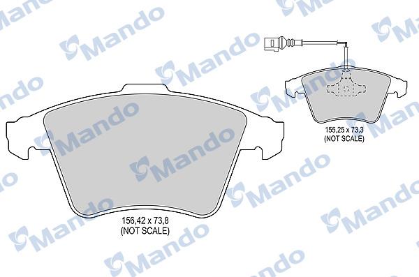 Mando MBF016044 - Тормозные колодки, дисковые, комплект autospares.lv