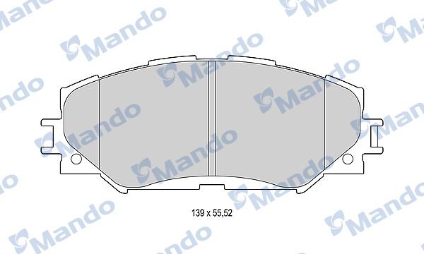 Mando MBF015222 - Тормозные колодки, дисковые, комплект autospares.lv