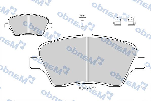 Mando MBF015279 - Тормозные колодки, дисковые, комплект autospares.lv