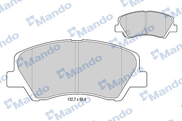 Mando MBF015271 - Тормозные колодки, дисковые, комплект autospares.lv