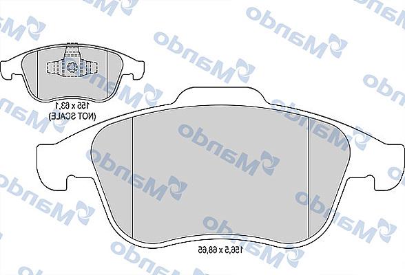 Mando MBF015800 - Тормозные колодки, дисковые, комплект autospares.lv