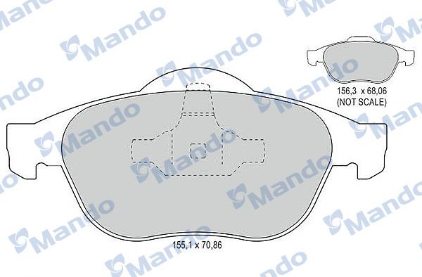 Mando MBF015790 - Тормозные колодки, дисковые, комплект autospares.lv