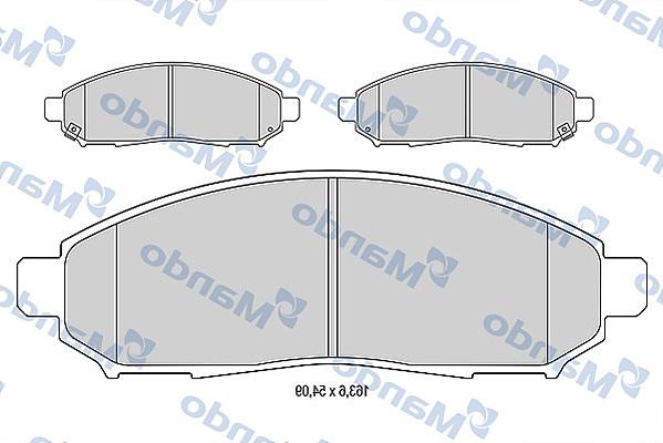 Mando MBF015746 - Тормозные колодки, дисковые, комплект autospares.lv