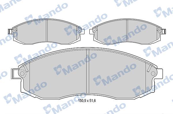 Mando MBF015702 - Тормозные колодки, дисковые, комплект autospares.lv