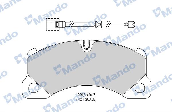 Mando MBF015785 - Тормозные колодки, дисковые, комплект autospares.lv