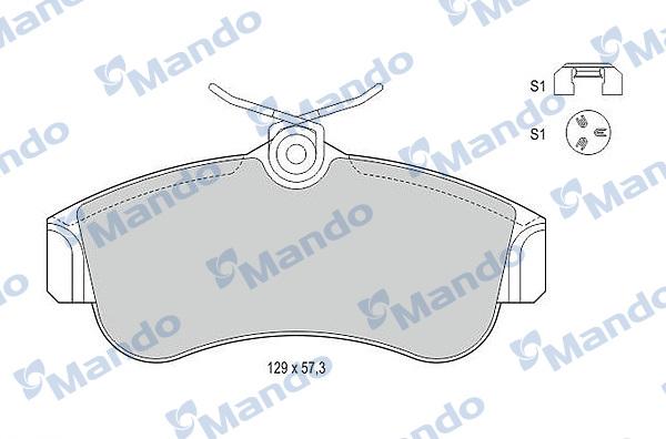Mando MBF015726 - Тормозные колодки, дисковые, комплект autospares.lv