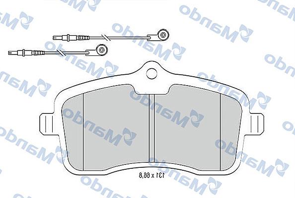 Mando MBF015779 - Тормозные колодки, дисковые, комплект autospares.lv