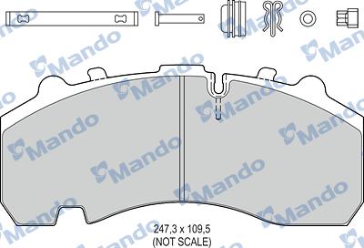 Mando MBF016095 - Тормозные колодки, дисковые, комплект autospares.lv