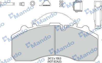 Mando MBF016096 - Тормозные колодки, дисковые, комплект autospares.lv