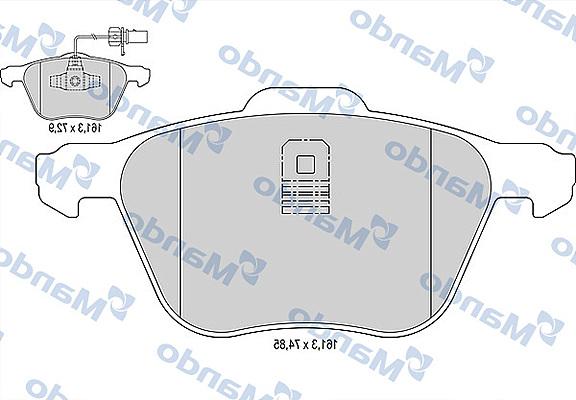 Mando MBF016042 - Тормозные колодки, дисковые, комплект autospares.lv