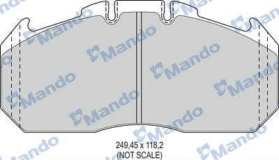 Mando MBF016066 - Тормозные колодки, дисковые, комплект autospares.lv