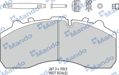 Mando MBF016061 - Тормозные колодки, дисковые, комплект autospares.lv