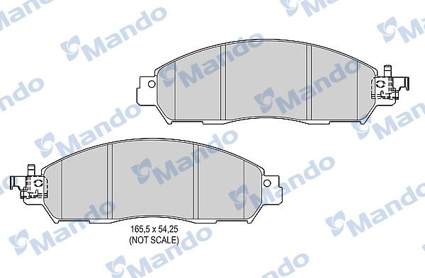 Mando MBF016000 - Тормозные колодки, дисковые, комплект autospares.lv