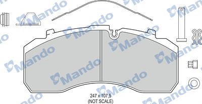 Mando MBF016080 - Тормозные колодки, дисковые, комплект autospares.lv