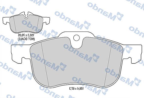 Mando MBF016023 - Тормозные колодки, дисковые, комплект autospares.lv