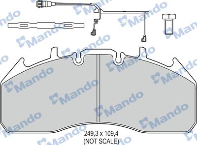 Mando MBF016074 - Тормозные колодки, дисковые, комплект autospares.lv