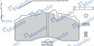 Mando MBF016078 - Тормозные колодки, дисковые, комплект autospares.lv