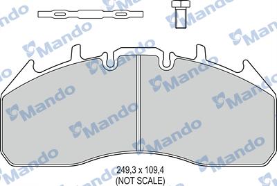 Mando MBF016110 - Тормозные колодки, дисковые, комплект autospares.lv