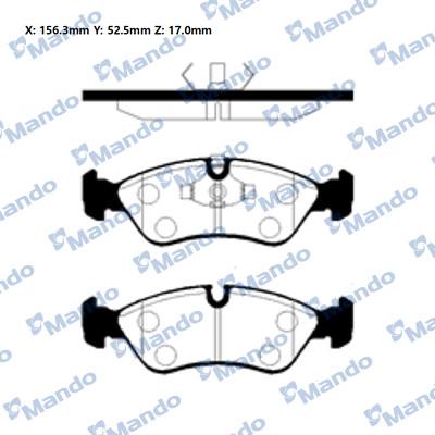 Mando MBF010111E - Тормозные колодки, дисковые, комплект autospares.lv