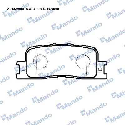 Mando MBF010315E - Тормозные колодки, дисковые, комплект autospares.lv