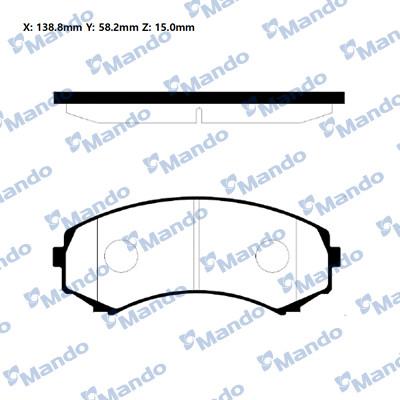 Mando RMPA09 - Тормозные колодки, дисковые, комплект autospares.lv