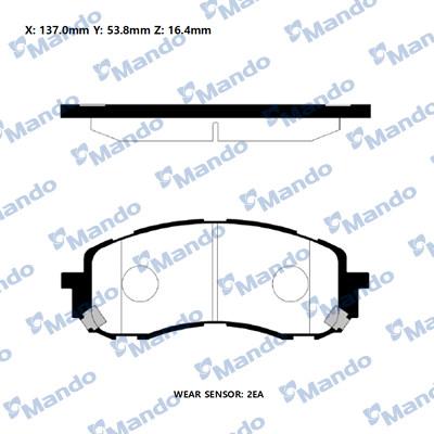 Mando RMPB01NS - Тормозные колодки, дисковые, комплект autospares.lv