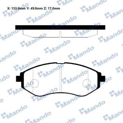 Mando RMPD04 - Тормозные колодки, дисковые, комплект autospares.lv