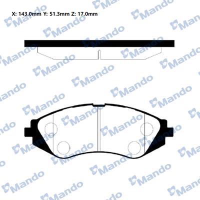 Mando RMPD03NS - Тормозные колодки, дисковые, комплект autospares.lv