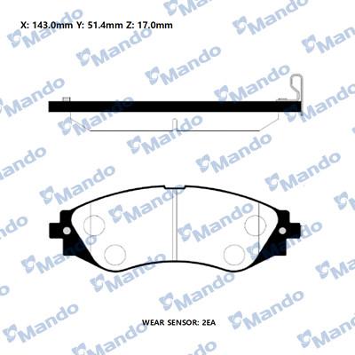 Mando RMPD15NS - Тормозные колодки, дисковые, комплект autospares.lv