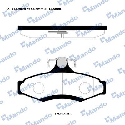 Mando RMPD11NS - Тормозные колодки, дисковые, комплект autospares.lv