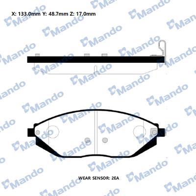 Mando RMPD34NS - Тормозные колодки, дисковые, комплект autospares.lv