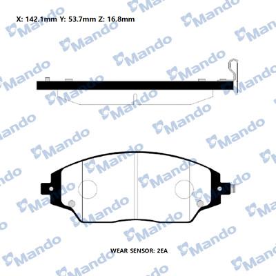 Mando RMPD36NS - Тормозные колодки, дисковые, комплект autospares.lv