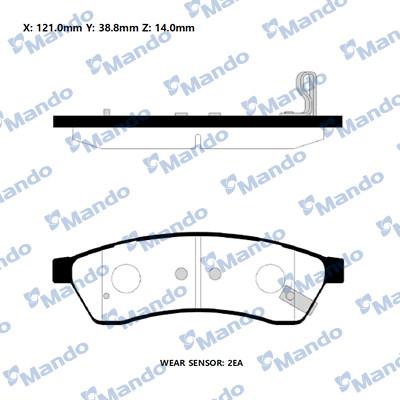 Mando RMPD26NS - Тормозные колодки, дисковые, комплект autospares.lv