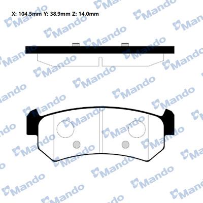 Mando RMPD22NS - Тормозные колодки, дисковые, комплект autospares.lv