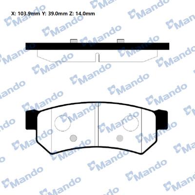 Mando RMPD27NS - Тормозные колодки, дисковые, комплект autospares.lv