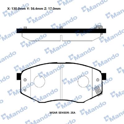 Mando RMPH44 - Тормозные колодки, дисковые, комплект autospares.lv