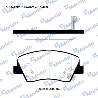 Mando RMPH46NS - Тормозные колодки, дисковые, комплект autospares.lv