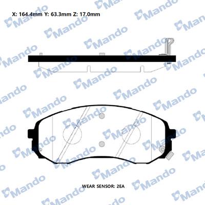 Mando RMPH40NS - Тормозные колодки, дисковые, комплект autospares.lv