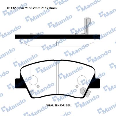 Mando RMPH47NS - Тормозные колодки, дисковые, комплект autospares.lv