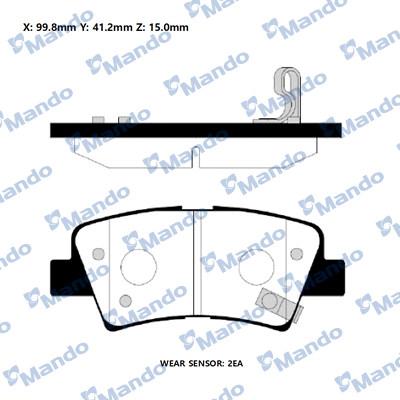 Mando RMPH59NS - Тормозные колодки, дисковые, комплект autospares.lv