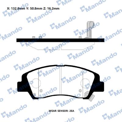 Mando RMPH54 - Тормозные колодки, дисковые, комплект autospares.lv