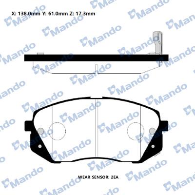 Mando RMPH57NS - Тормозные колодки, дисковые, комплект autospares.lv