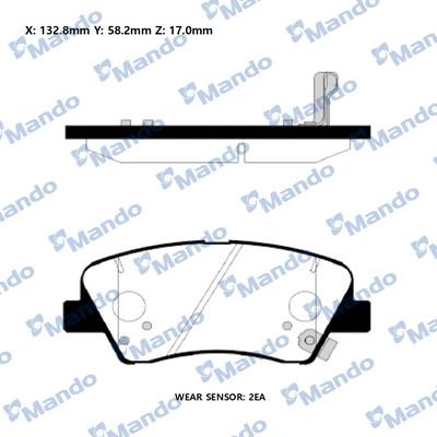 Mando RMPH64NS - Тормозные колодки, дисковые, комплект autospares.lv