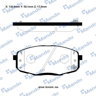 Mando RMPH67NS - Тормозные колодки, дисковые, комплект autospares.lv